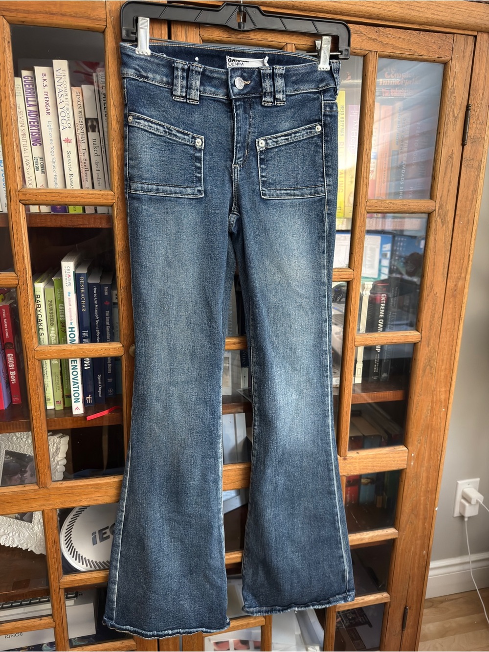 Garage Denim Y2K Low Rise Flare Jeans Patch Pockets Size 26